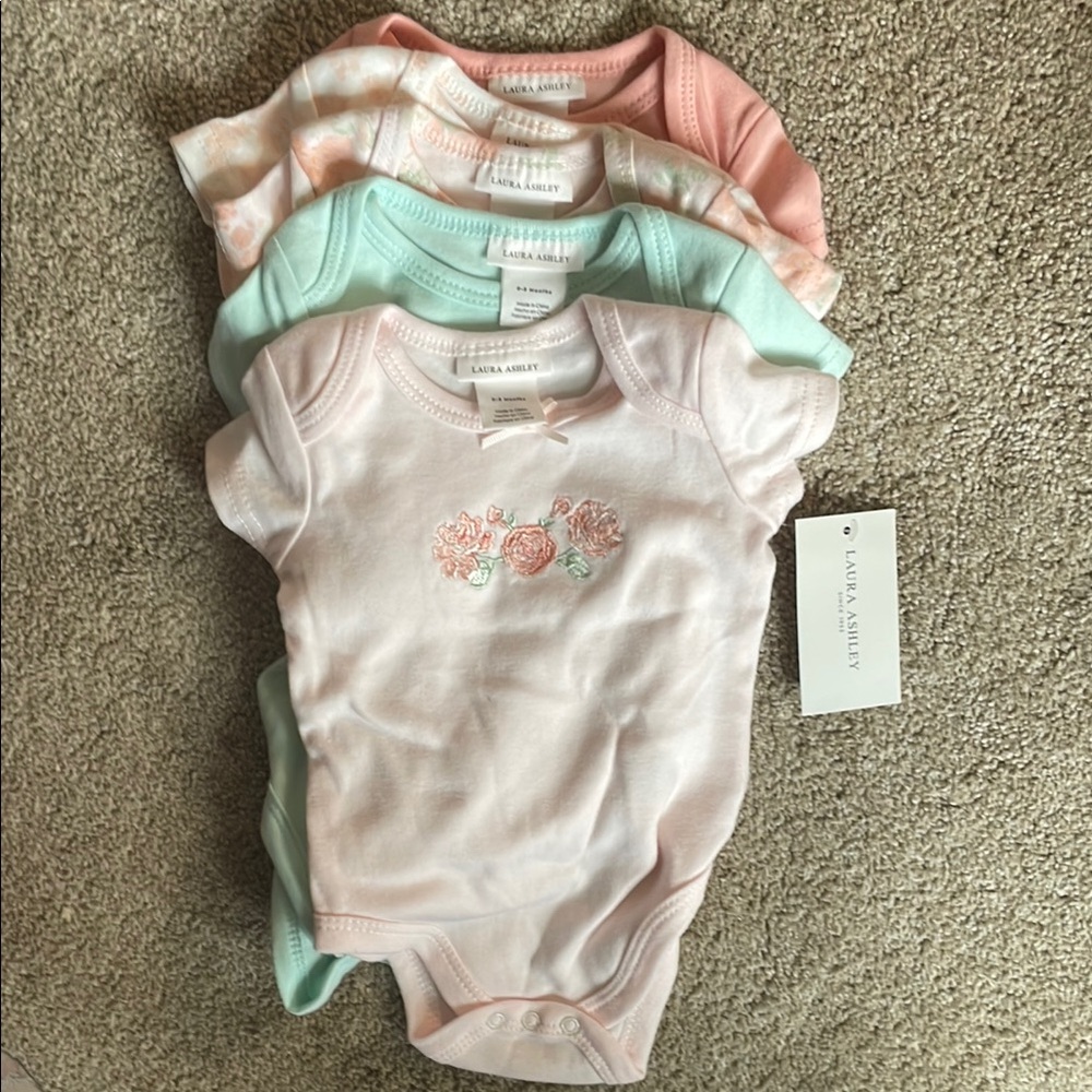 Laura Ashley Baby One Piece Set - Pink, Mint, and White